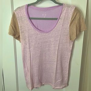 JCrew Linen Colorblock Tee
